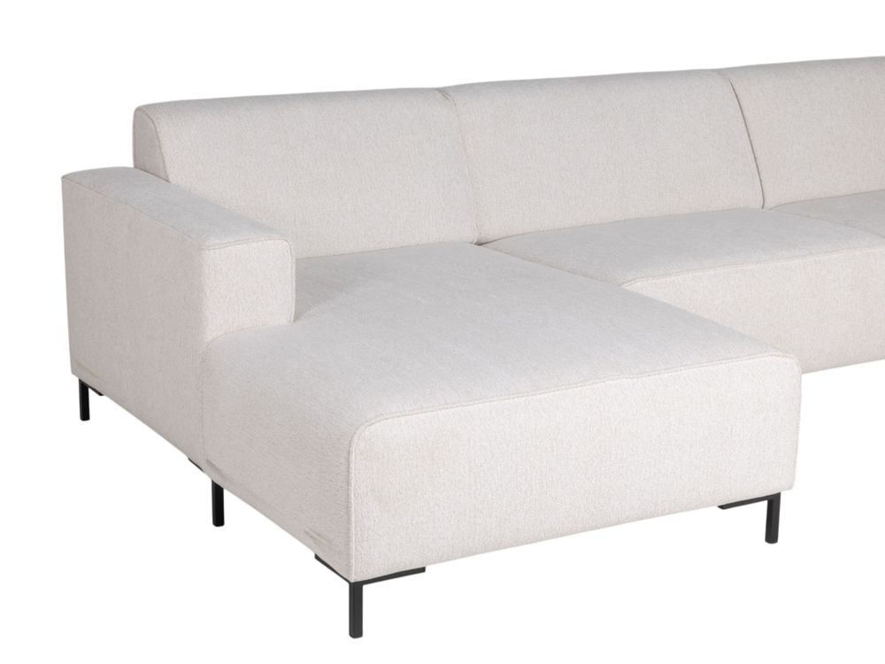 Hoekzetel met voetbank AMARO - Crème C-DOM-3-SET1