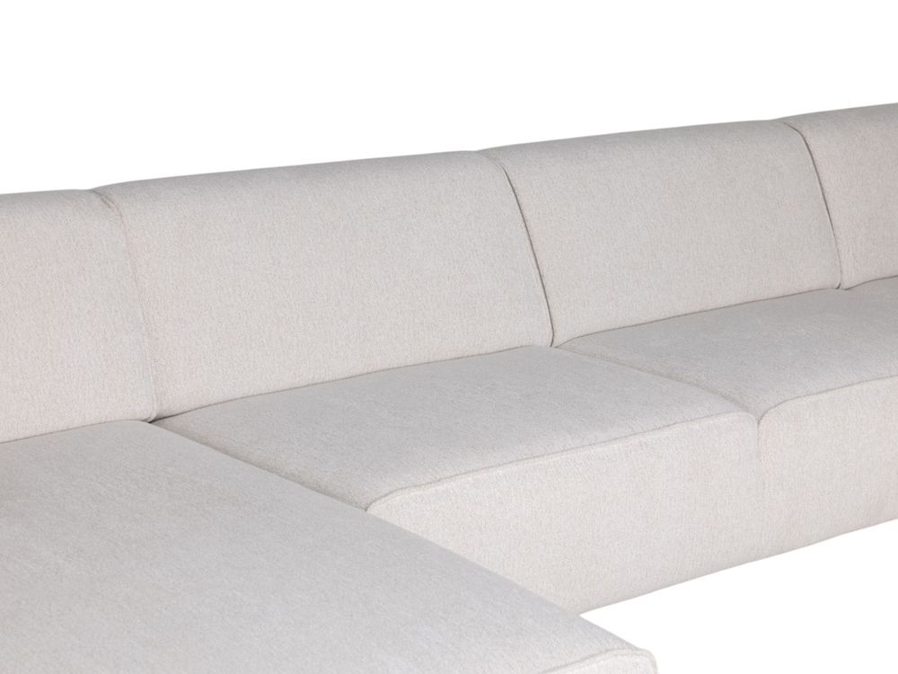 Hoekzetel met voetbank AMARO - Crème C-DOM-3-SET1