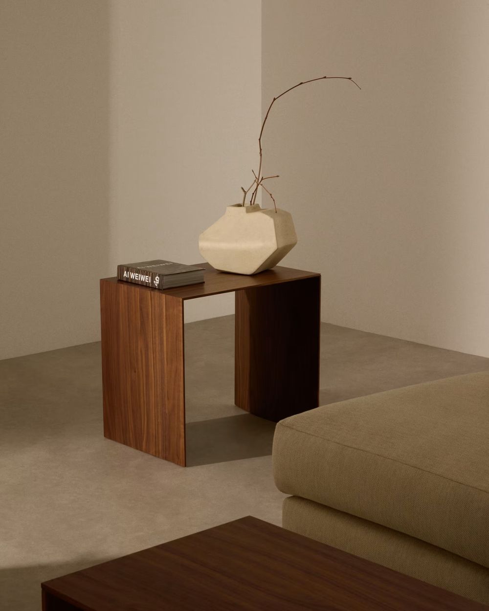Bijzettafel LITTO - Walnootfineer KAV T00113MW09