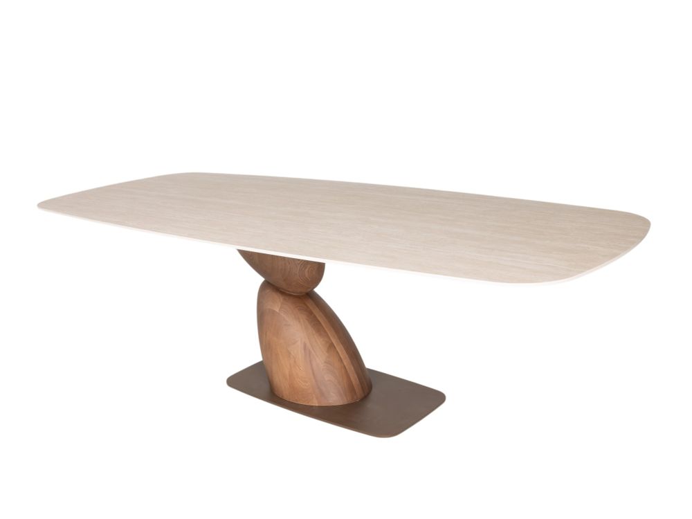 Eetkamertafel TALIA - Travertin / Ash Wood LIE-17-TZ1