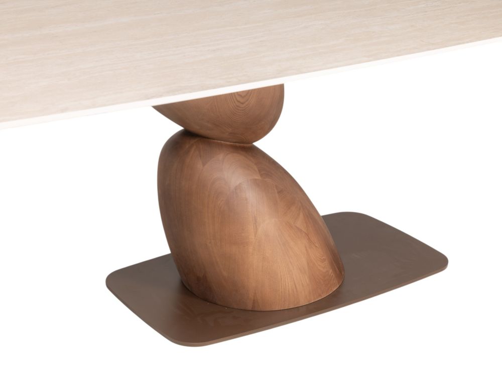 Eetkamertafel TALIA - Travertin / Ash Wood LIE-17-TZ1
