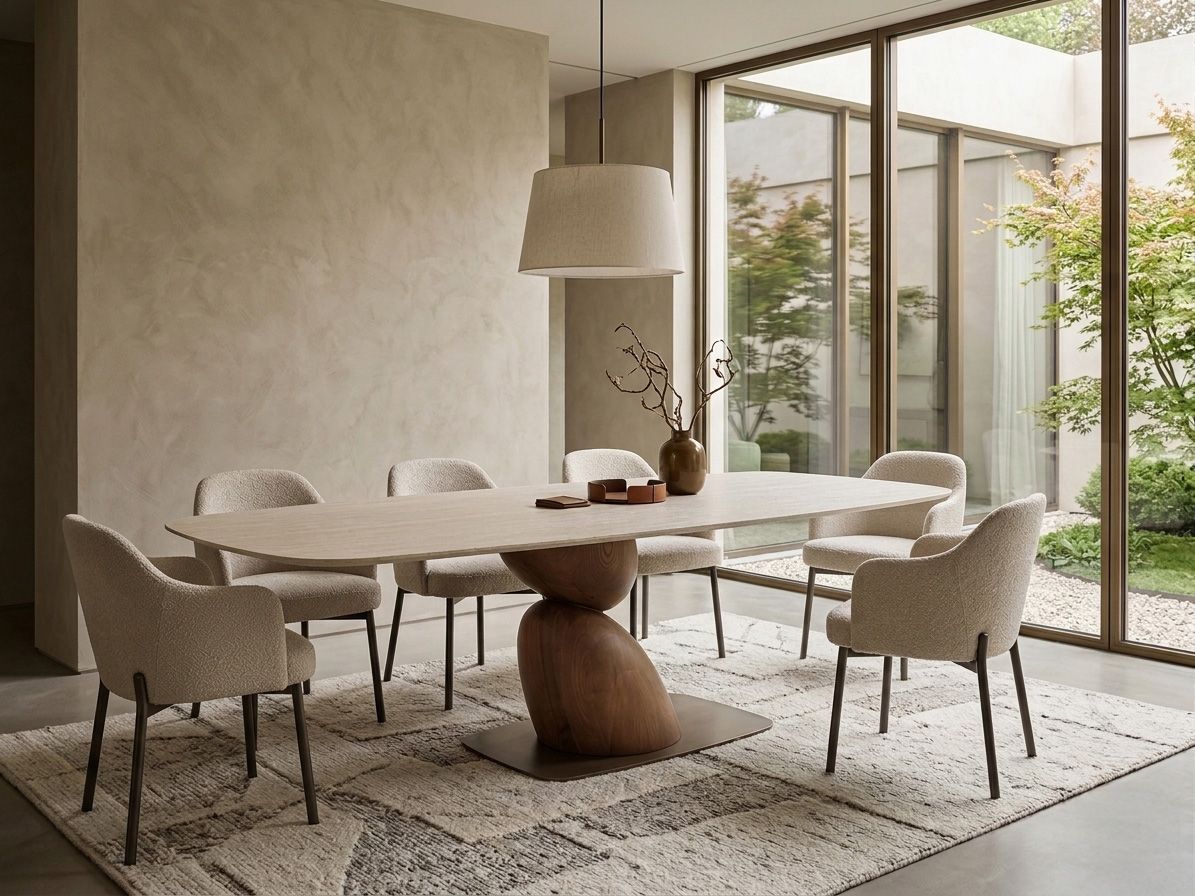 Eetkamertafel TALIA - Travertin / Ash Wood