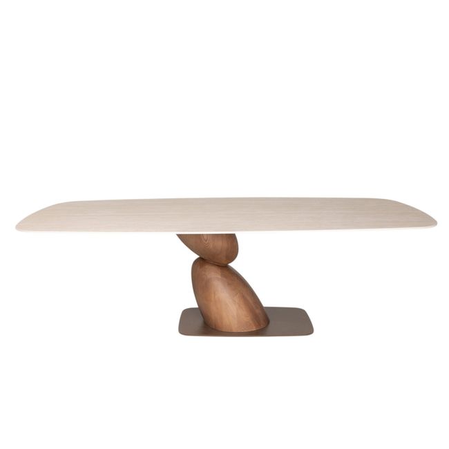 Eetkamertafel TALIA - Travertin / Ash Wood