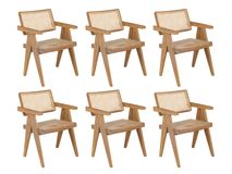 Set van 6 armstoelen INDOOR - Teakhout C-LEL-ISO50-SET1