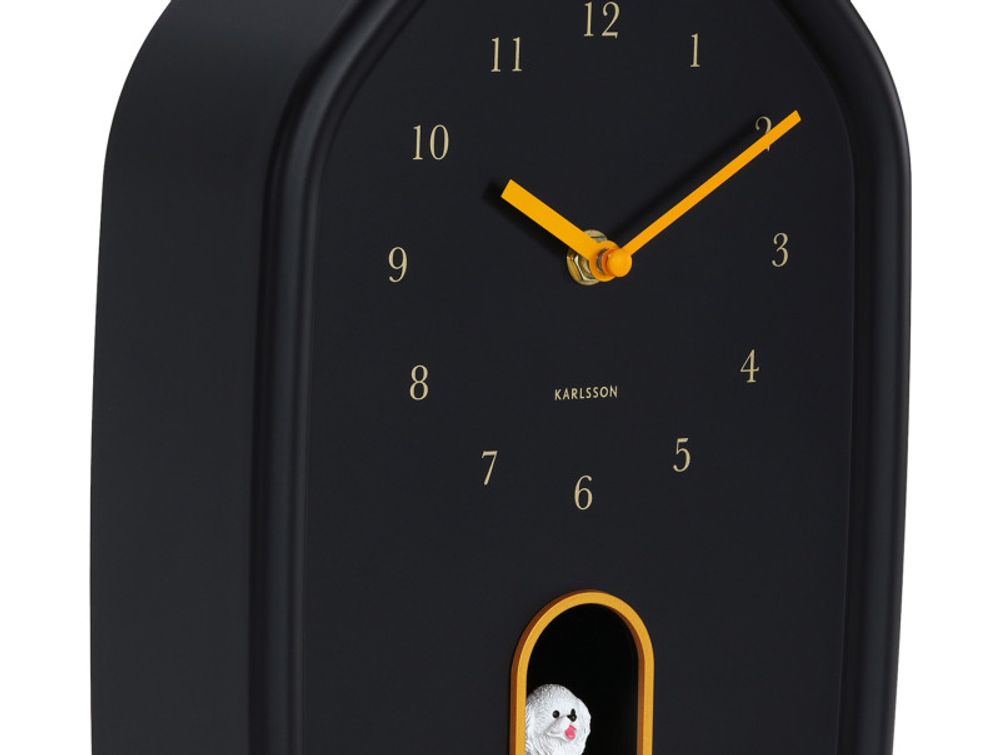 Muurklok DOGGY - Black PST KA6098BK