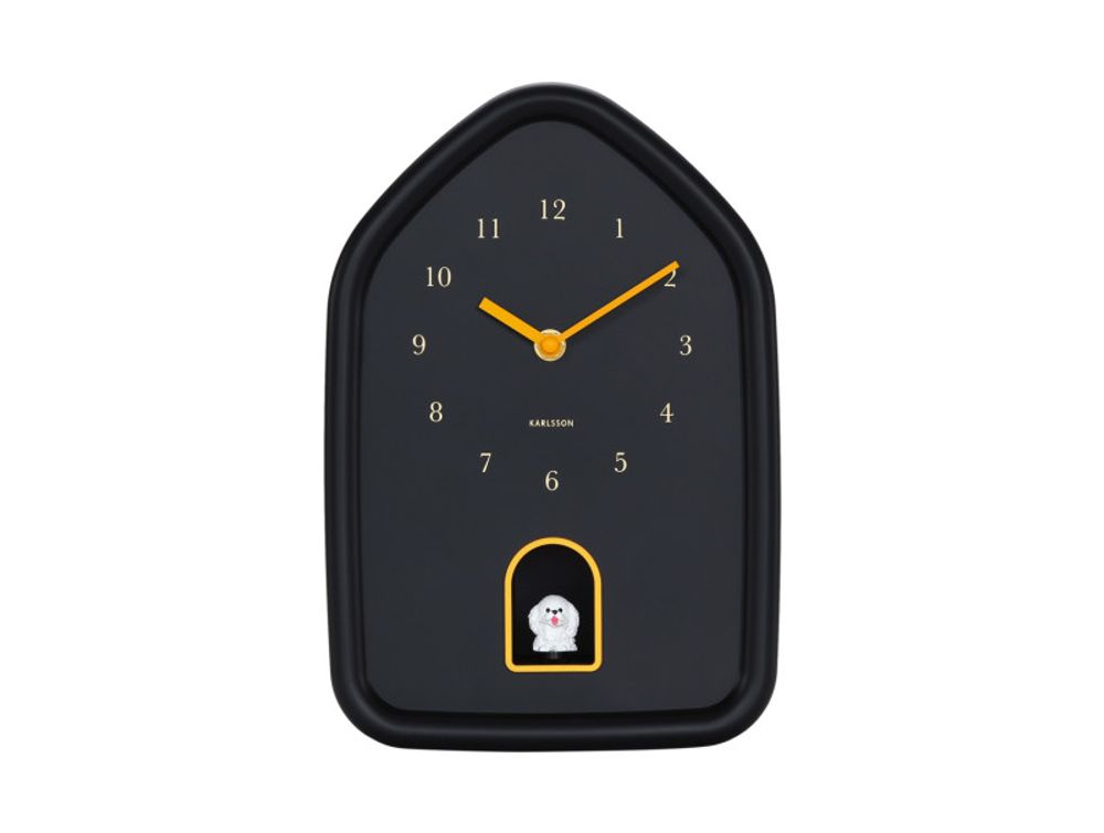 Muurklok DOGGY - Black PST KA6098BK