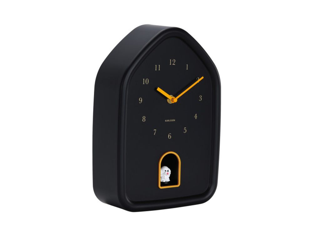 Muurklok DOGGY - Black PST KA6098BK