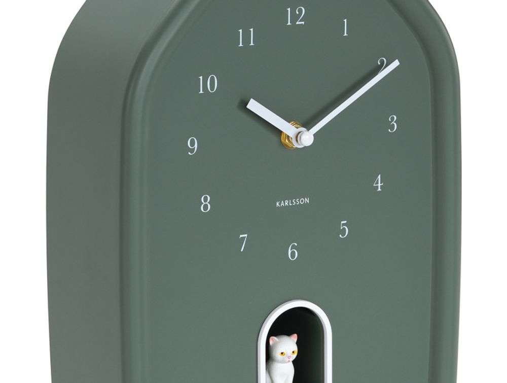 Muurklok KITTY - Jungle Green PST KA6100GR