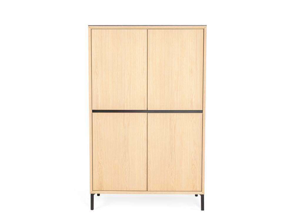 Wandkast LIMA - White Wash Oak / Zwart keramiek MED-26-000005