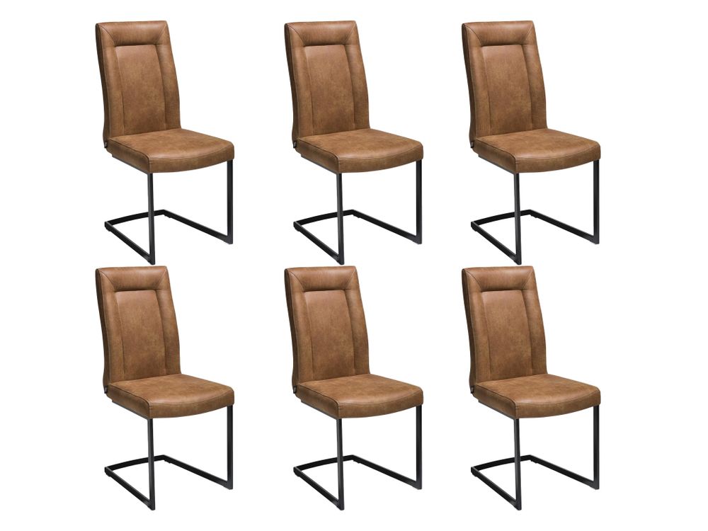 Set van 6 eetkamerstoelen MALENE - Cognac C-HEH-MAL-SET6-2