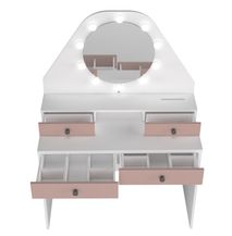 Kinder make-up tafel VANITY STAR - Wit/oudroze TRA-6-000001