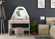 Kinder make-up tafel VANITY STAR - Wit/oudroze TRA-6-000001