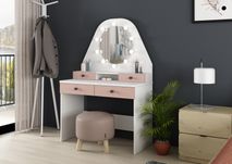 Kinder make-up tafel VANITY STAR - Wit/oudroze TRA-6-000001