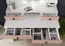 Kinder make-up tafel VANITY STAR - Wit/oudroze TRA-6-000001