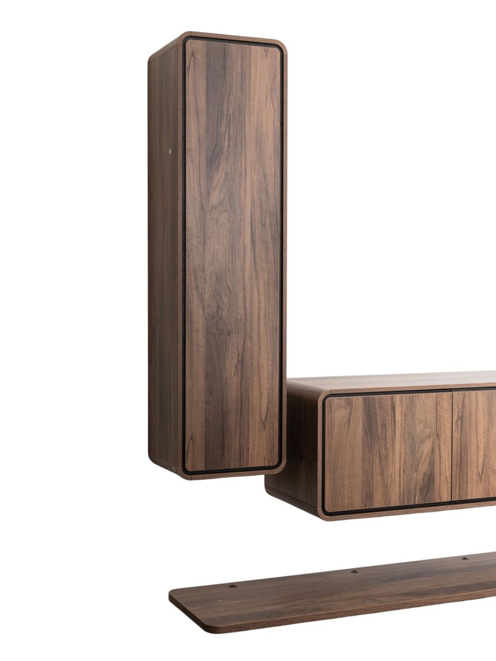Hangend tv-meubel LAGO - Walnoot C-MBR-84-SET1