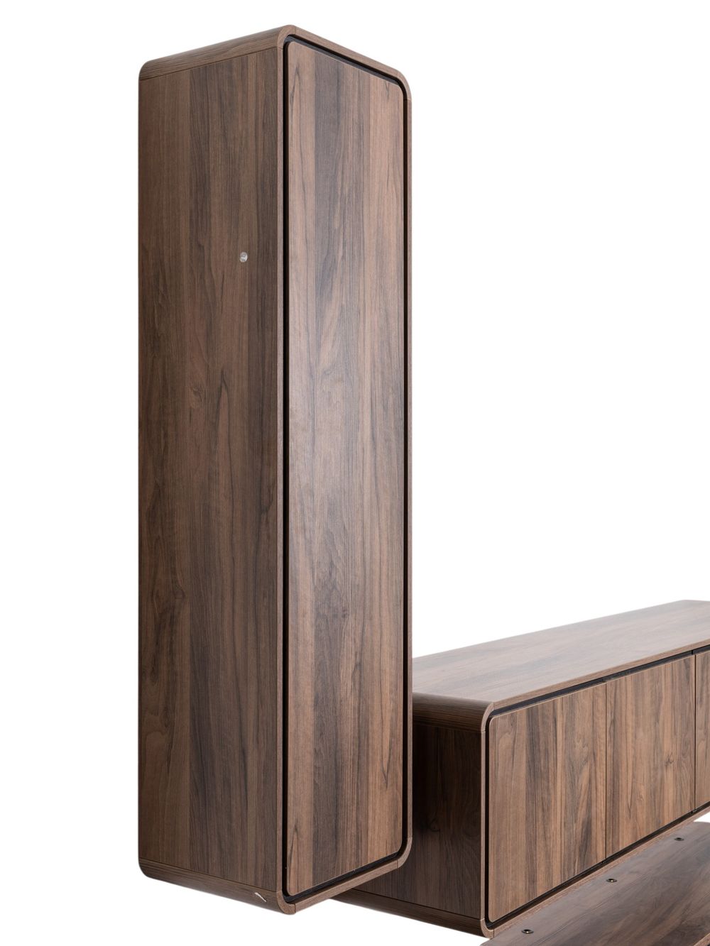Hangend tv-meubel LAGO - Walnoot C-MBR-84-SET1