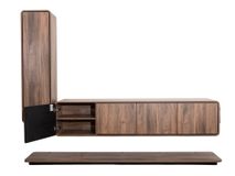 Hangend tv-meubel LAGO - Walnoot C-MBR-84-SET1