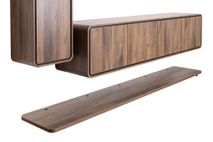 Hangend tv-meubel LAGO - Walnoot C-MBR-84-SET1