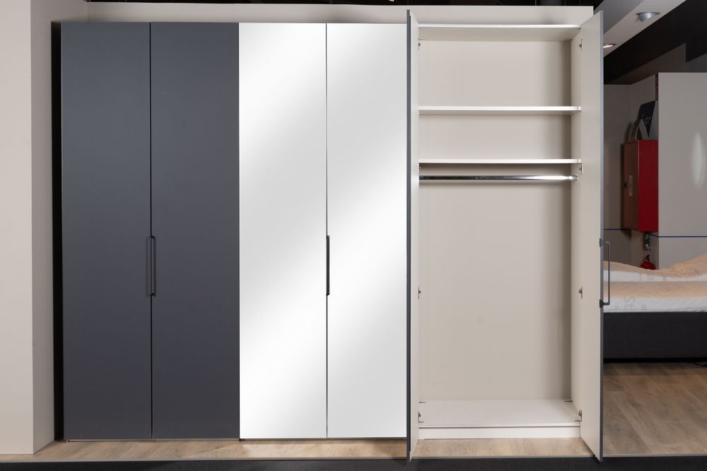 Draaideurkast EXTENSO - Antraciet/spiegel STA C35875 DM2261SP22