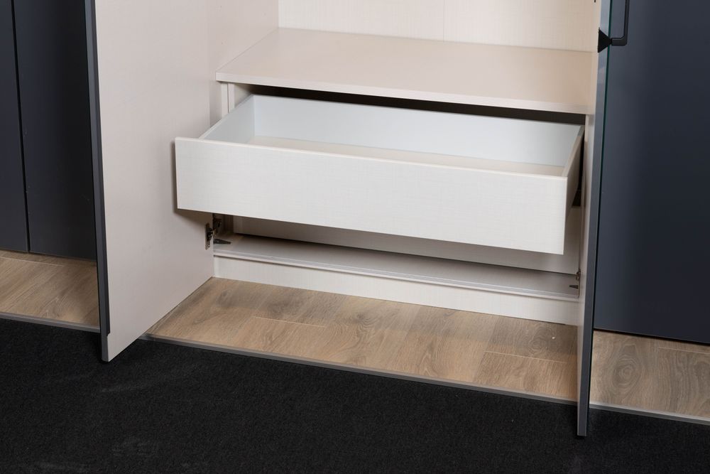 Draaideurkast EXTENSO - Antraciet/spiegel STA C35875 DM2261SP22