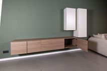 Hangend tv-meubel met hangkasten LIVING - Walnoot/ NVM-33-002-84-303