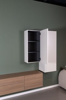 Hangend tv-meubel met hangkasten LIVING - Walnoot/ NVM-33-002-84-303