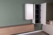 Hangend tv-meubel met hangkasten LIVING - Walnoot/ NVM-33-002-84-303
