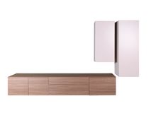 Hangend tv-meubel met hangkasten LIVING - Walnoot/ NVM-33-002-84-303