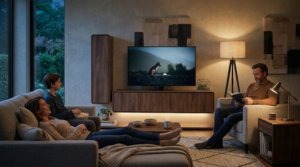 Hangend tv-meubel LAGO - Walnoot C-MBR-84-SET1