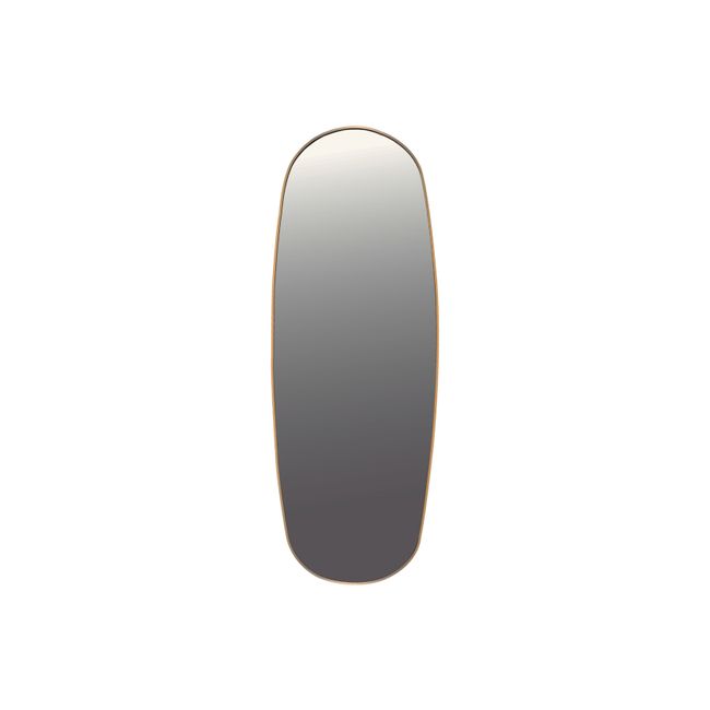 Ovaal bronzen spiegel met aluminium frame.
