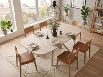 Uitschuifbare eetkamertafel ONYXPLUS - Travertin l PFT-298-TZ1