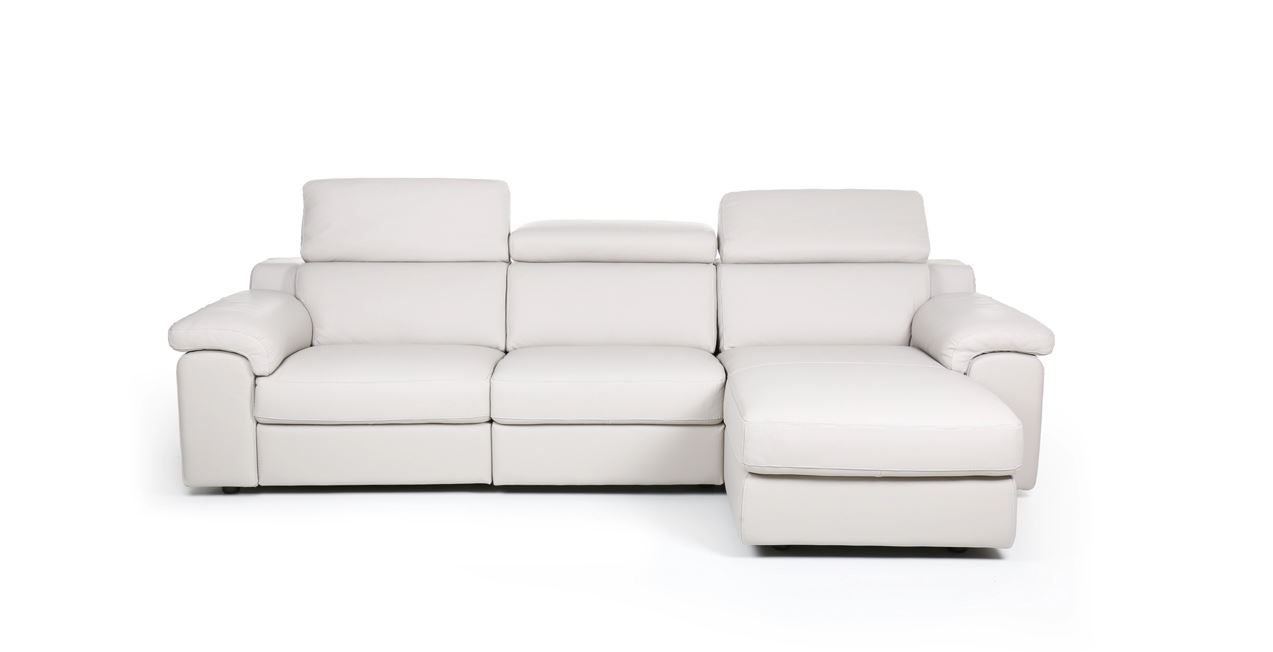 Hoekzetel met relax MAMBO - Wit leder