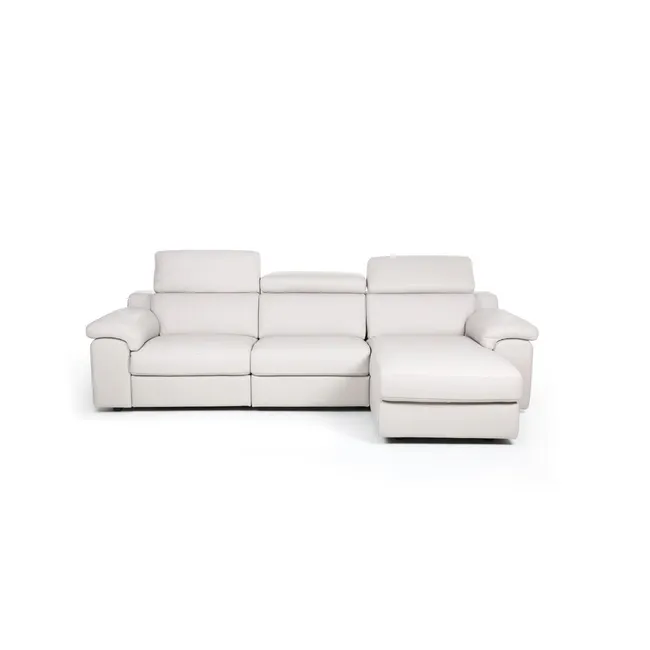 Hoekzetel met relax MAMBO - Wit leder