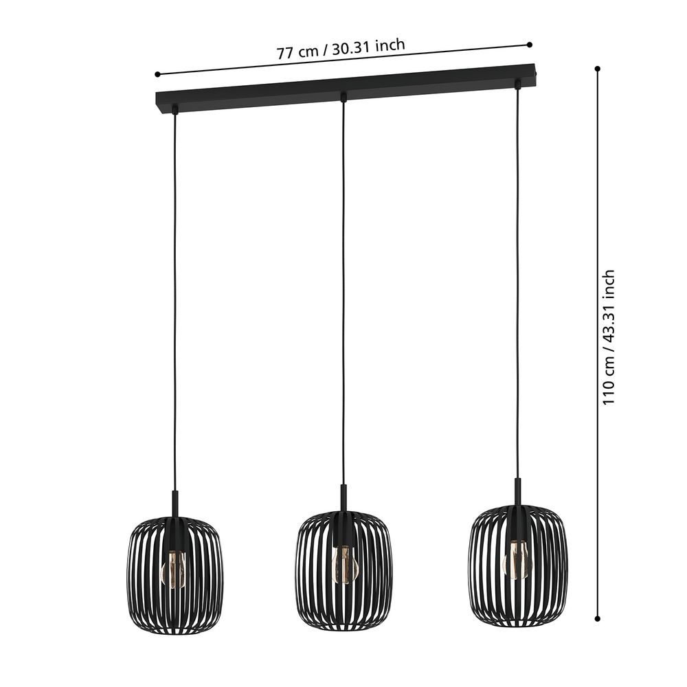 Hanglamp ROMAZZINA - Zwart Staal EGL 900495