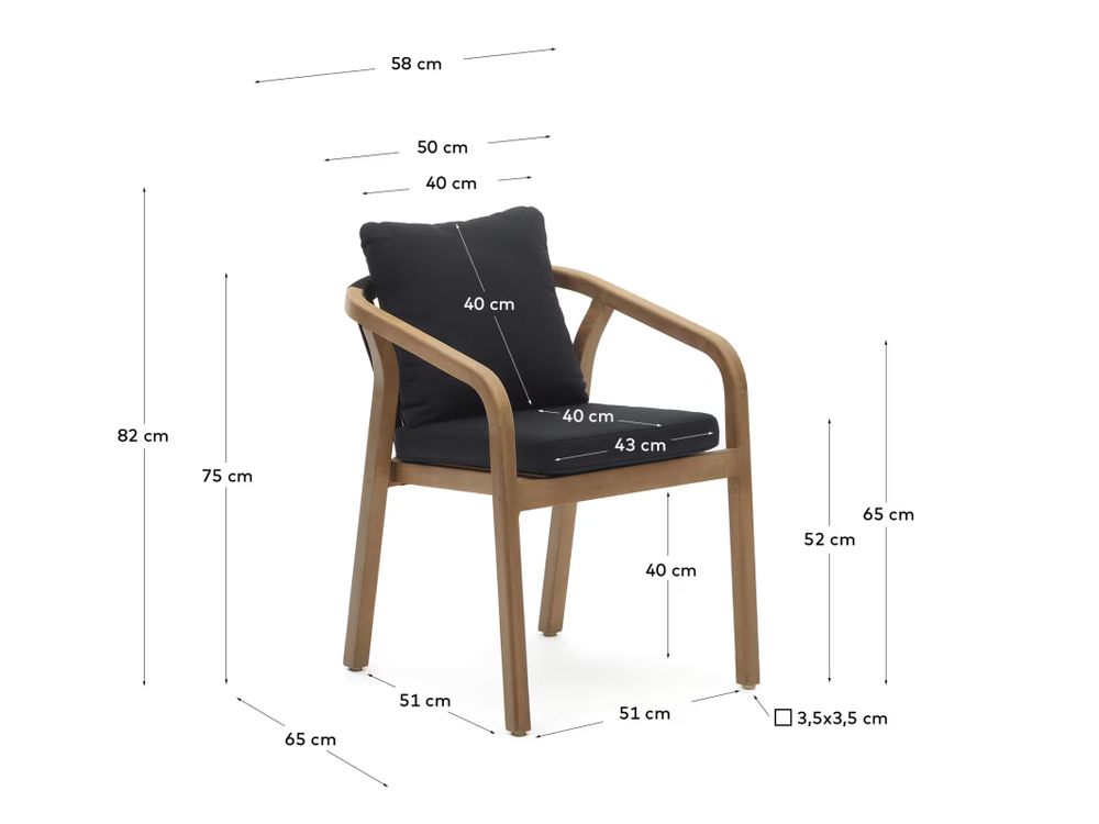 Tuinstoel MALARET - Zwart KAV J0600049JJ01