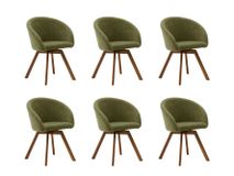 Set van 6 draaibare stoelen MARVIN - Groen / Walno C-KAV-894-SET1