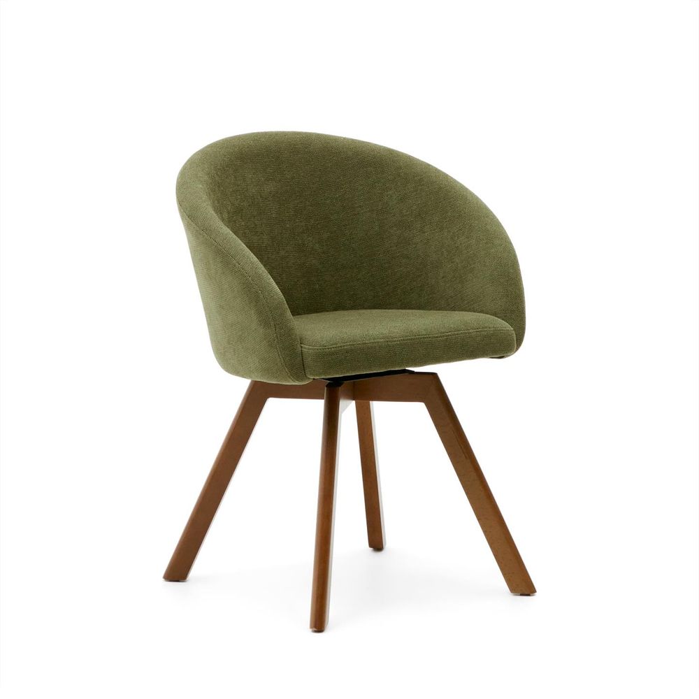 Set van 6 draaibare stoelen MARVIN - Groen / Walno C-KAV-894-SET1