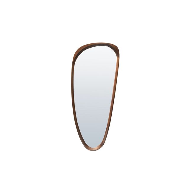 Spiegel EGG SLOPE met zwart essen frame en een organische vorm.