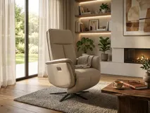 Elektrische relaxfauteuil PANDORA - Beige leder MED-14-TZ1