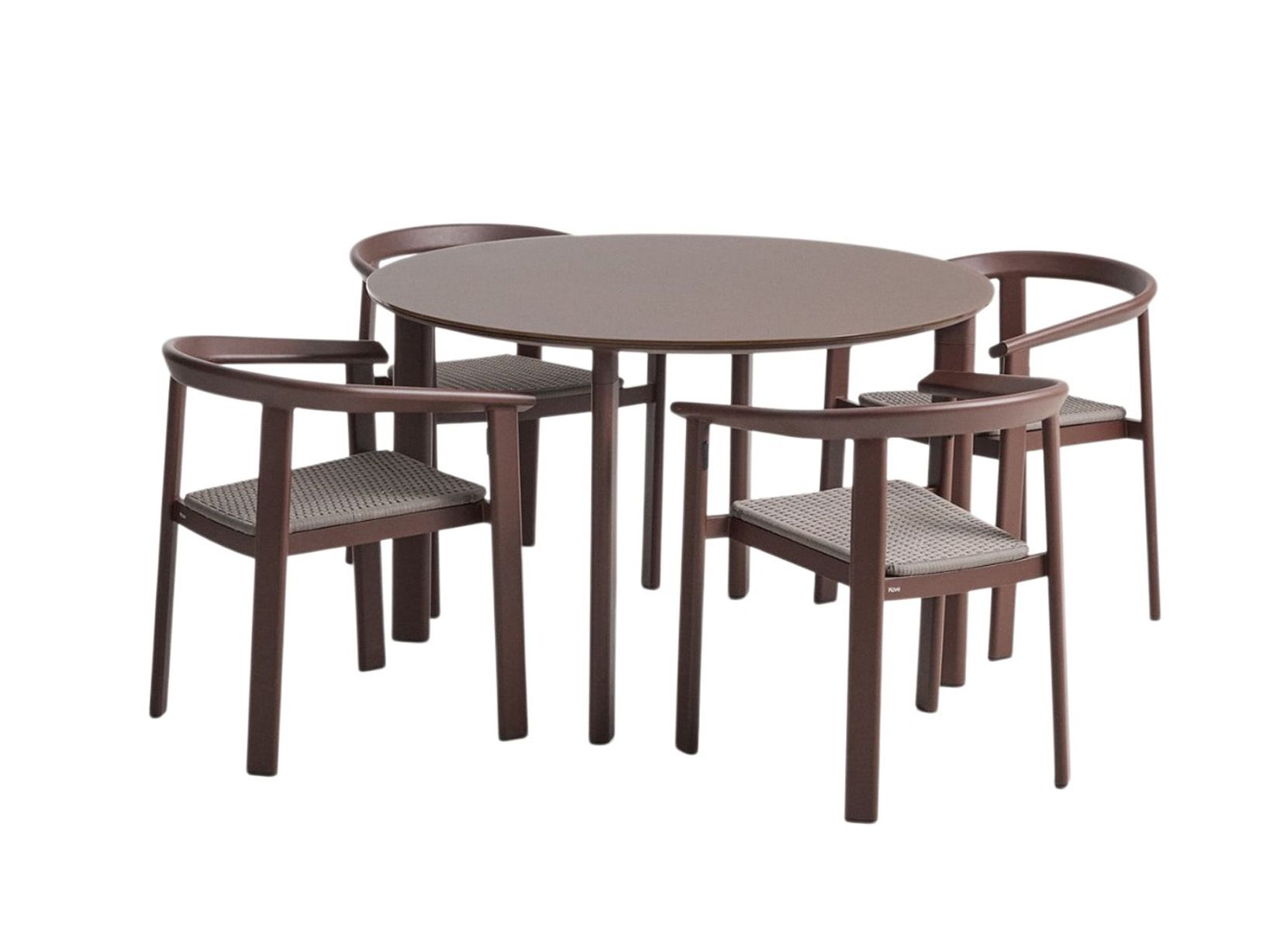 4 stoelen en tafel ERICE - Bruin KAV O00716CR09