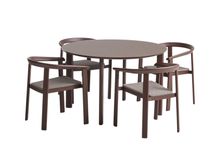 4 stoelen en tafel ERICE - Bruin KAV O00716CR09