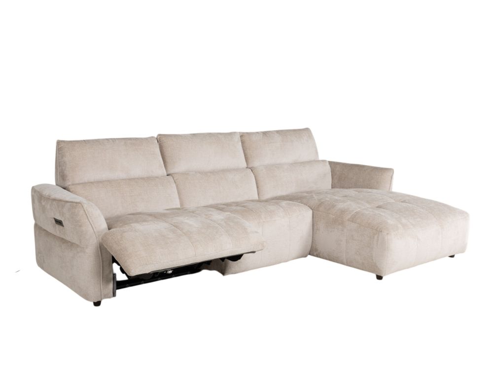 Hoekzetel met elektr. relax AURELIA - Beige C-HTL-160-TZ1