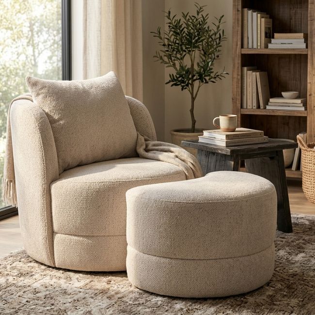 Draaifauteuil LOVELY - Ecru