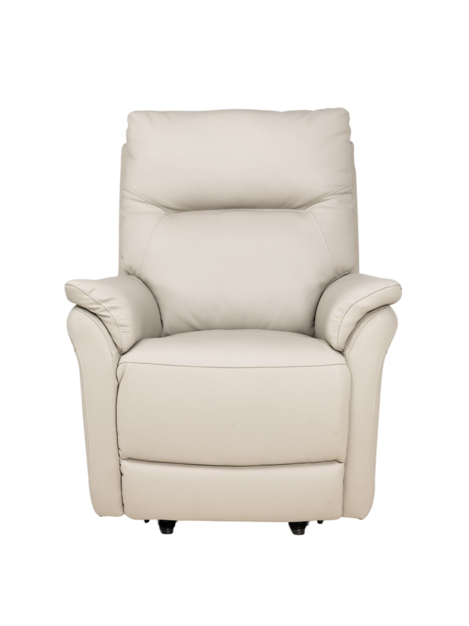 Elektr. relaxfauteuil RUDOLPH - Lichtgrijs leder