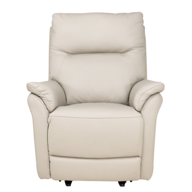 Elektr. relaxfauteuil RUDOLPH - Lichtgrijs leder