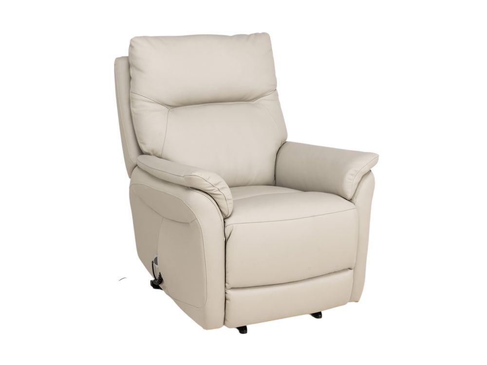 Elektr. relaxfauteuil RUDOLPH - Lichtgrijs leder DEZ-79-TZ1