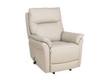 Elektr. relaxfauteuil RUDOLPH - Lichtgrijs leder DEZ-79-TZ1