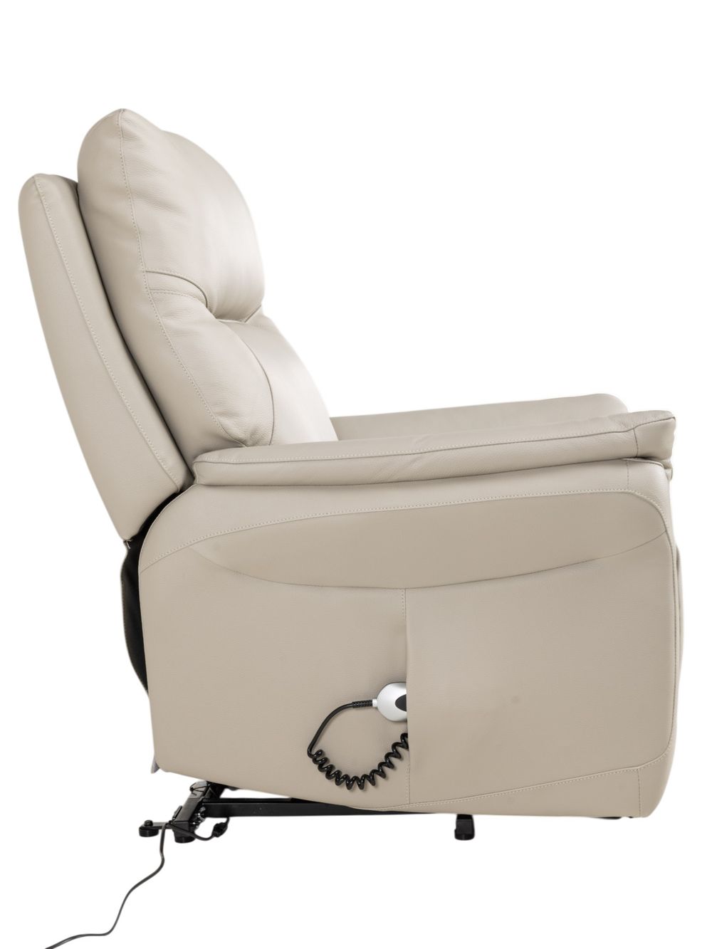 Elektr. relaxfauteuil RUDOLPH - Lichtgrijs leder DEZ-79-TZ1
