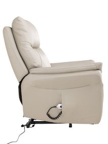 Elektr. relaxfauteuil RUDOLPH - Lichtgrijs leder DEZ-79-TZ1