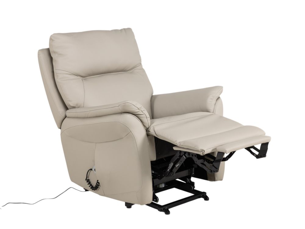 Elektr. relaxfauteuil RUDOLPH - Lichtgrijs leder DEZ-79-TZ1